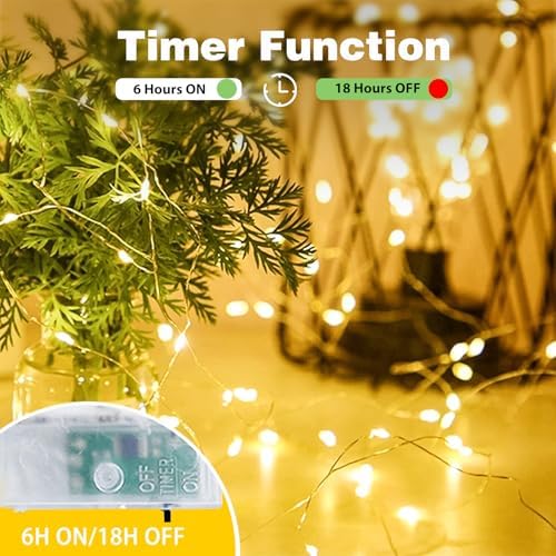 4 Pack Fairy Lights Battery Operated 16FT 50 LED String Lights Warm White - Image 3