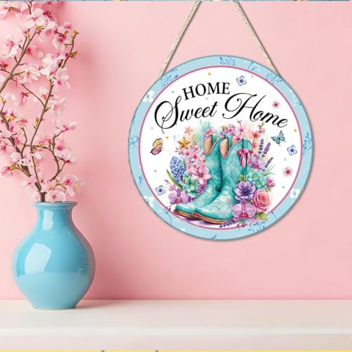 Home Sweet Home Floral Wooden Welcome Front Door Sign Wall Decor - Image 5