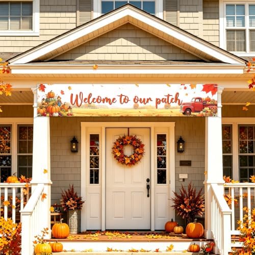 Welcome to Our Patch Fall Banner Pumpkin Patch Thanksgiving Yard Sign Decor - Image 5