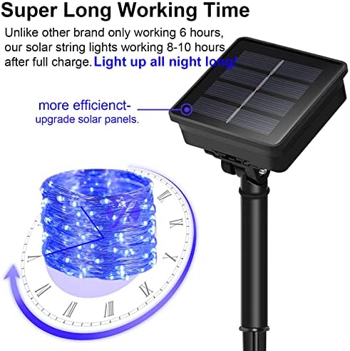 Solar Fairy Christmas String Lights, Blue 100Led Outdoor Waterproof - Image 2