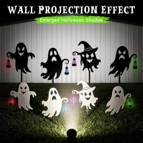 Halloween Ghost Garden Stakes, 4-Pack Solar Lighted Yard Decor - Image 4