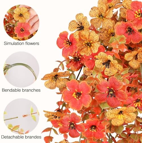 Artificial Fall Flowers for Outdoors UV Resistant Autumn Decor - Image 5
