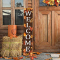 Fall Wooden Porch Sign 47" Autumn Large Welcome Porch Sign for Maple Leaf Sign Home Front Door Yard Party Decor by KORVITA