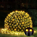 WBao Outdoor Christmas Lights 200LED F8 Big Bulbs, 8.4ft x 5.2ft Christmas Net Lights with 8 Modes, Timer, End to End Connectable, Waterproof for Lawn, Bushes Outdoor Xmas Decorations, Warm White by WBaoOfficial