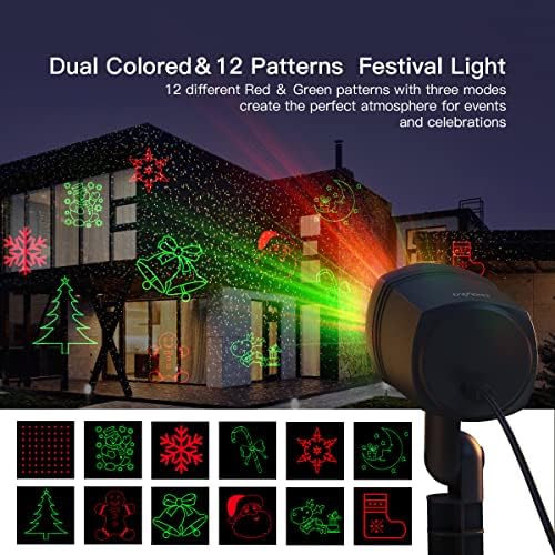Christmas Projector Lights Outdoor, 12 Christmas Patterns, IP65 Waterproof, Remote Control and Timer, Christmas Decorations Light for Indoor/Outdoor Yard Party Garden, Ideal Christmas Gift - Image 2