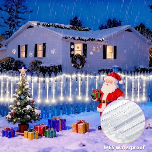 8 tubes Solar meteor shower lights outdoor, suitable for Christmas lights, garden Halloween party atmosphere lamp, wedding,Back garden decoration, outdoor hanging tree lamp,Household,shop,Courtyard - Image 3
