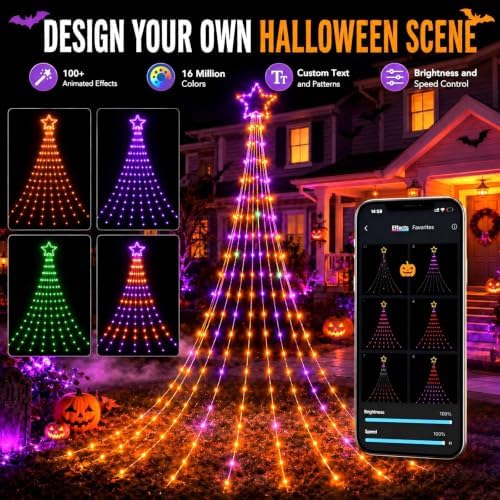 Avatar Controls Halloween Star Waterfall Lights, 16.5FT 245 LED RGB - Image 2