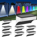 Solar Fence Lights Outdoor,8 Pack Step Lights Solar Powered with 9 Lighting Options, IP65 Waterproof, Deck Light Solar Powered for Outside/Backyard/Patio/Wall/Railing/Pool/Stair by Lightkeeys