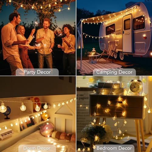 Metaku Globe String Lights Battery Operated Fairy Light 26ft 60LED & Remote - Image 6