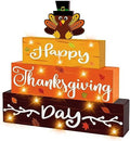 Thanksgiving Decorations Happy Thanksgiving Day Wooden Block Sign by Sakayo