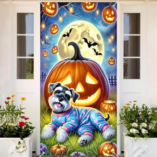 BlissYard Halloween Door Cover Dog Pumpkin 35x71 Inch Polyester - Image 5