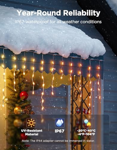 Govee Icicle Lights, Smart RGBIC Christmas Lights for Outside - Image 6
