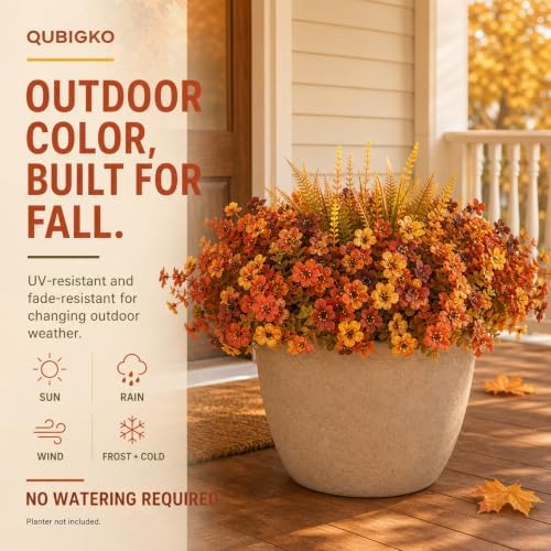 20 Bundles Artificial Fall Flowers for Outdoors, Front Porch Planter Decor - Image 5