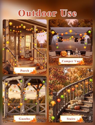 Fall Decor String Lights, 8.5FT 10 LED Thanksgiving Lights Outdoor Plug in - Image 6