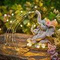 Brightown Solar-Elephant-Garden-Decor-Statue with Succulent & Watering LED Lights, Waterproof Outdoor Decor for Patio, Lawn, Balcony & Yard Decorations Outdoor, Unique Mothers Day Gifts for Mom Women by Brightown
