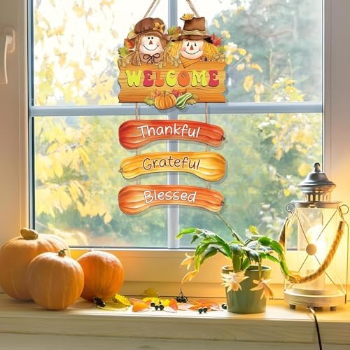 Fall Thanksgiving Door Sign, Wooden Harvest Decorations, Indoor Outdoor Farmhouse Porch Decor (4) - Image 7