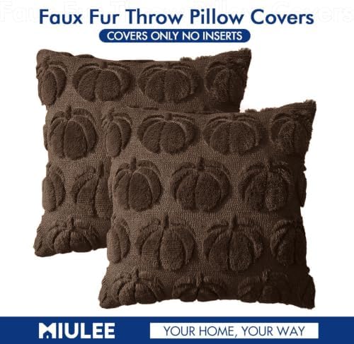 MIULEE Fall Pillow Covers Pumpkin Fall Decor 18x18 Reddish Brown - Image 7