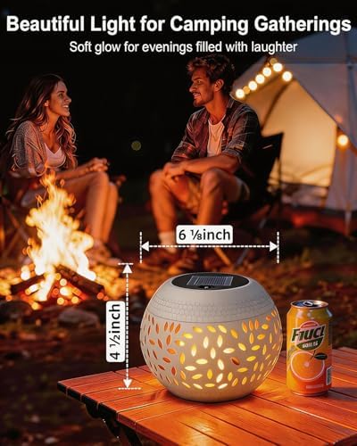 Solar Lanterns Outdoor Waterproof, Flickering Flame Solar Table Lantern - Image 3