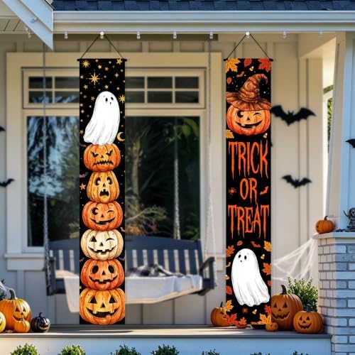 Halloween Door Banners Outdoor Halloween Decorations Pumpkin Porch Decor - Image 5