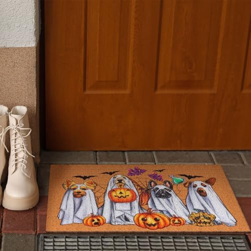 Drydiet Halloween Ghost Dog Doormat, Horrors House Coir Front Door Mat - Image 6