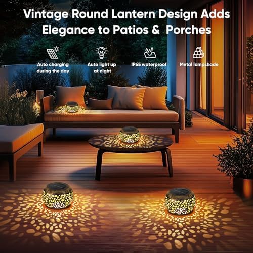 Solar Lanterns Waterproof Outdoor Decor: 2 Pack Hollow Out Solar Lights - Image 5