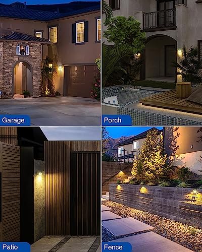 Peasur LED Solar Lights Outdoor Motion Sensor, 2 Packs Waterproof Solar Power Fence Security Lighting, 3 Mode Yard Deck Lamp for Wall Stairs Home Outside Warm White - Image 7
