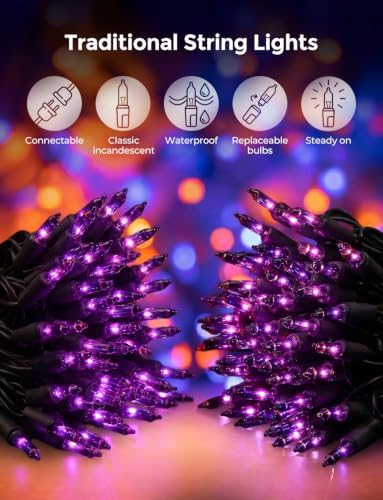 20FT Purple Outdoor Halloween String Lights for Indoor Haunted House Decor - Image 3