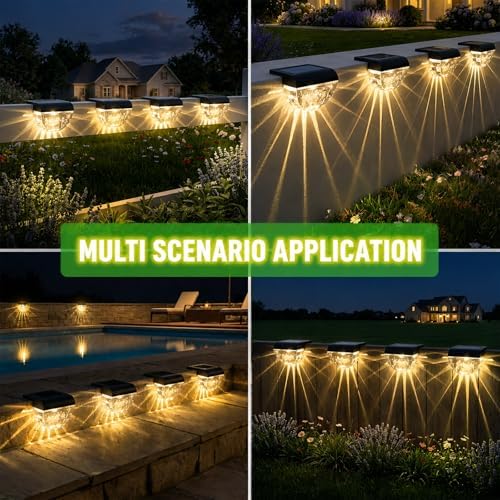 Melunar 8 Pack Solar Deck Lights Outdoor, Solar Step Lights Waterproof for Outside, Yard, Patio, Garden, Pool, Railing, Stairs, Fence (Warm White) - Image 3