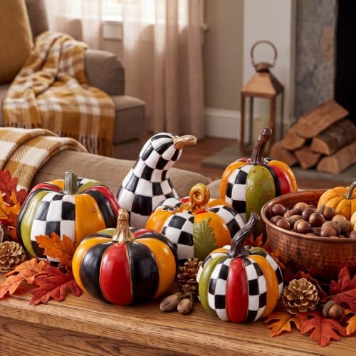 Thyle 6 Pack Decorative Pumpkins, Halloween & Fall Decor for Table by Thyle