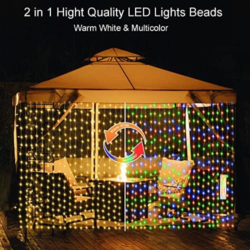 echosari 9.8Ft x 9.8Ft Curtain Lights Battery Operated 2 Color Changing - Image 4