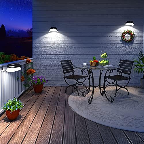 JSOT Solar Deck Lights Perfect for Fence, Deck Rail, Wall Décor-Cool White 6P-Black - Image 3