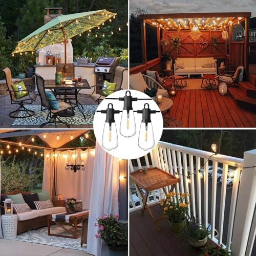 ZOTOYI Outdoor String Lights, 25 FT Bistro Lights with 13 Shatterproof ST38 LED Bulbs, Waterproof Connectable String Lights for Outside, Patio Lights String Outdoor for Backyard Porch Decor Gift - Image 6
