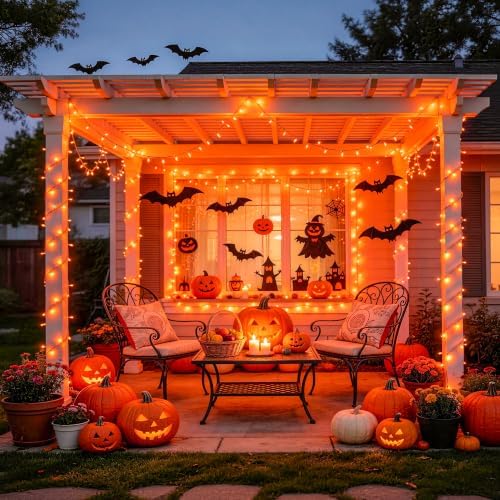 JMEXSUSS 100 LED Orange and Purple Color Changing Halloween String Lights - Image 2