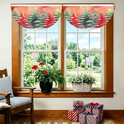 Colorful Pine Tree Semicircular Hanging Decorative Bunting Flag 2pcs - Image 6