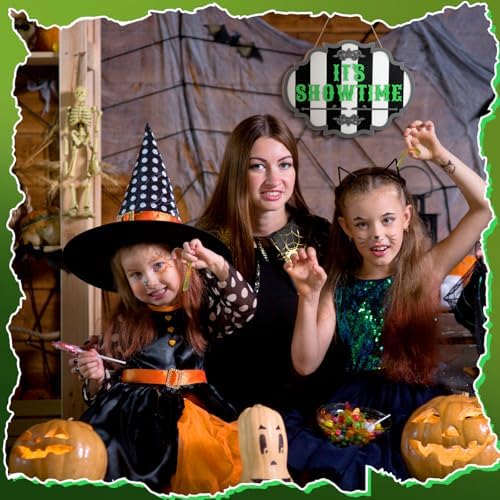 Yousoontic It's Showtime Halloween Door Sign Wooden Horror Decor - Image 2