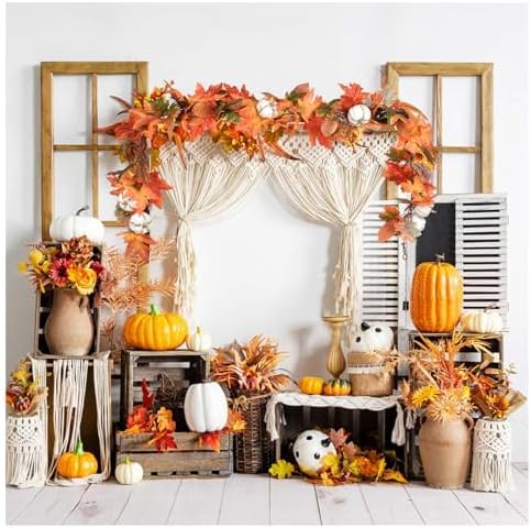 DearHouse 6ft Pumpkin Fall Maple Leaves Garland - Artificial Autumn Foliage Hanging Vine for Thanksgiving, Home, Wedding, Fireplace, Party, Christmas Decor (Orange & Brown) - Image 7