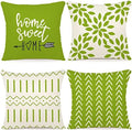YCOLL Pillow Covers 18x18 Set of 4, Modern Sofa Throw Pillow Cover, Decorative Outdoor Linen Fabric Pillow Case for Couch Bed Car, Sage Green by PillowCoversExpert