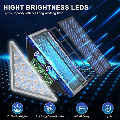AUDLES LED Solar Step Lights Waterproof Outdoor Stair Lights, Warm White Solar Deck Light IP67 Solar Decoration Lights for Yard, Patio, Garden, Walkways, Front Door, Pathway, Driveway, Porch 2PK - Image 4