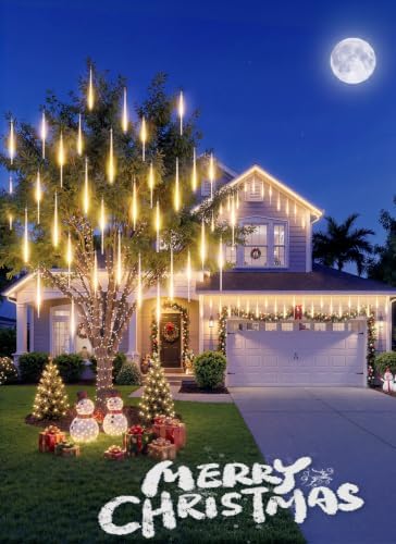 Brightown Meteor Shower Lights Outdoor, 16Inch 20 Tube 720 LED Icicle Light - Image 3