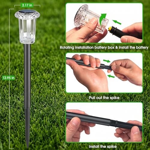 Eyrosa Solar Pathway Lights Outdoor Waterproof Starburst Pattern 10 Pack - Image 2