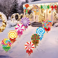 Blosssound 12 Pcs Christmas Candy Signs Stakes LED Yard Pathway Decor by Blosssound