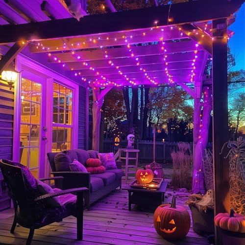 JMEXSUSS 400LED Orange and Purple Halloween Lights Indoor Outdoor - Image 6