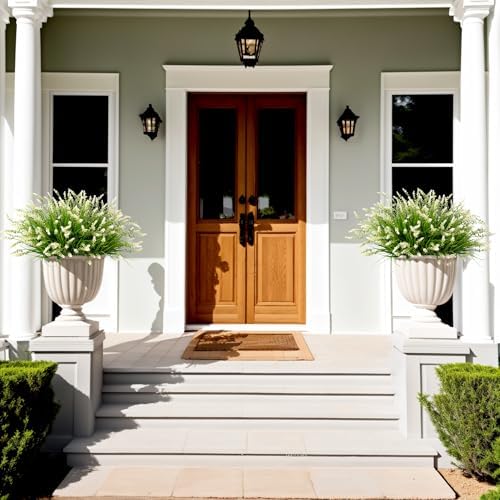 Ammyoo Artificial Faux Plants Flowers for Outdoor Decorations, Fake Monkey Grass for Outside Porch Patio, No Fade Realistic Greenery Plant, UV Resistant Artificial Shrubs for Courtyard Window Garden - Image 3