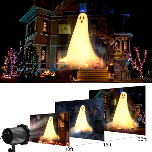 Halloween Projector Lights Outdoor,3D Dynamic Ghost Decorations Light,2026 Upgraded Clearer Ghost HD Patterns,Holiday Light for Home Window Wall Halloween Garage Door Decor - Image 6
