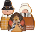 Colingmill 3 Pcs Thanksgiving Table Decor Wooden Turkey Pilgrim Couple by Colingmill