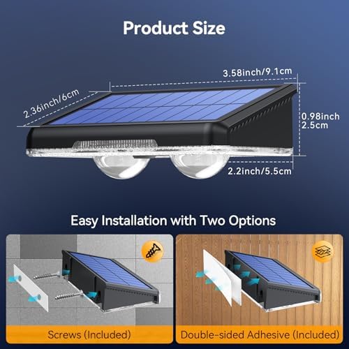 TECKNET Solar Fence Lights Outdoor, Solar Lights for Driveway Fence(6Pack) - Image 5
