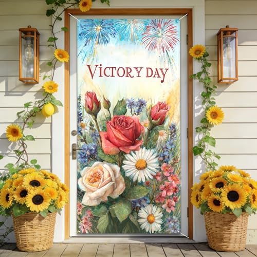 Patriotic Welcome Door Cover, 70.86" X 35.43" Door Banner by seewan