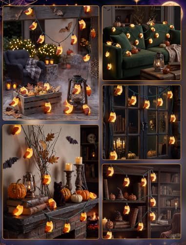 8.5Ft Halloween Owl String Lights, 10LED Halloween Party Decoration Plug-in - Image 7