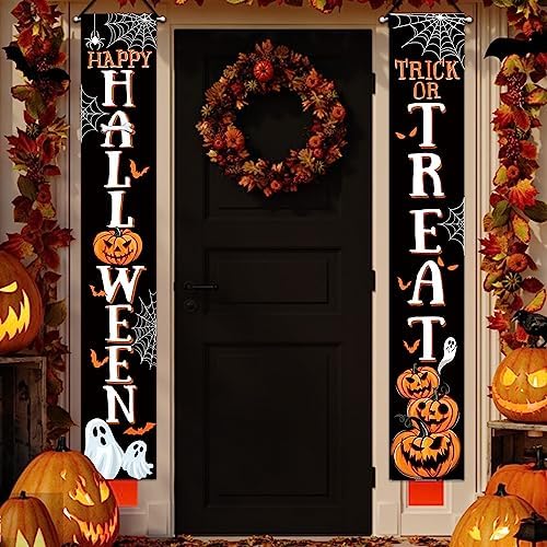 Deroro Happy Halloween Trick or Treat Porch Banner Sign, Jack O Lantern by DERORO