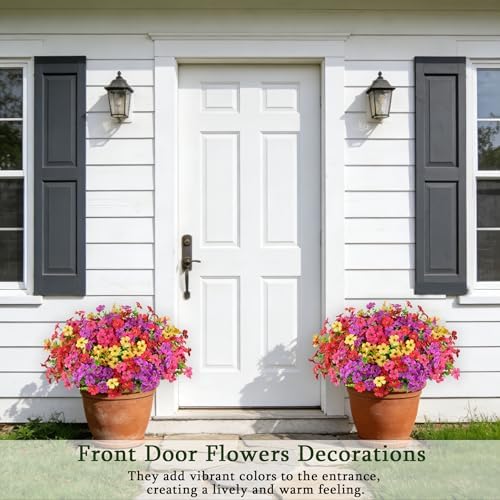16PCS UV Resistant Artificial Flowers for Outdoors, Mix 4 Colors - Image 3